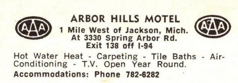 Arbor Hills Motel - Old Postcard (newer photo)